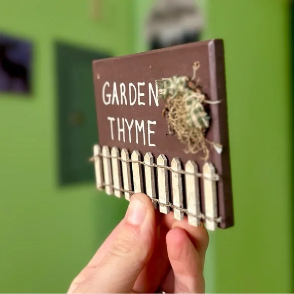 Mini Chic Cottagecore Thyme Garden Lovers Kitchen Cute Herb Home Decor Accent - Picture 2 of 5